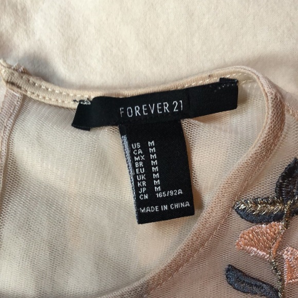 US M Forever 21 Sheer Embroidered Shirt - Picture 2 of 4